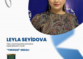 Agentliyin şöbə müdiri Leyla Seyidova “Tərəqqi” medalı ilə təltif edilib